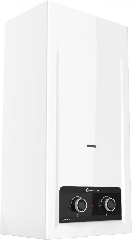 Газова колонка Ariston AKROS R X 1020 10л/хв 19,5кВт Low NOx розпалювання від батарейок білий