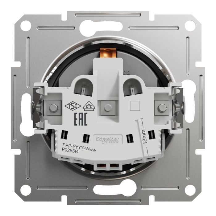 Розетка з з/к Schneider Electric, Asfora (антрацит, без рамки)