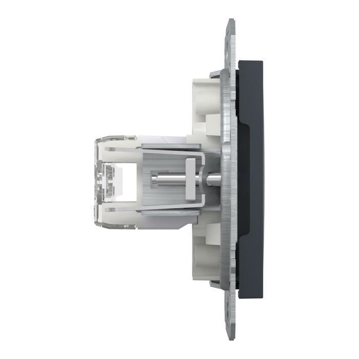 Розетка подвійна комп'ютерна rj45 Schneider Electric, Asfora (антрацит)