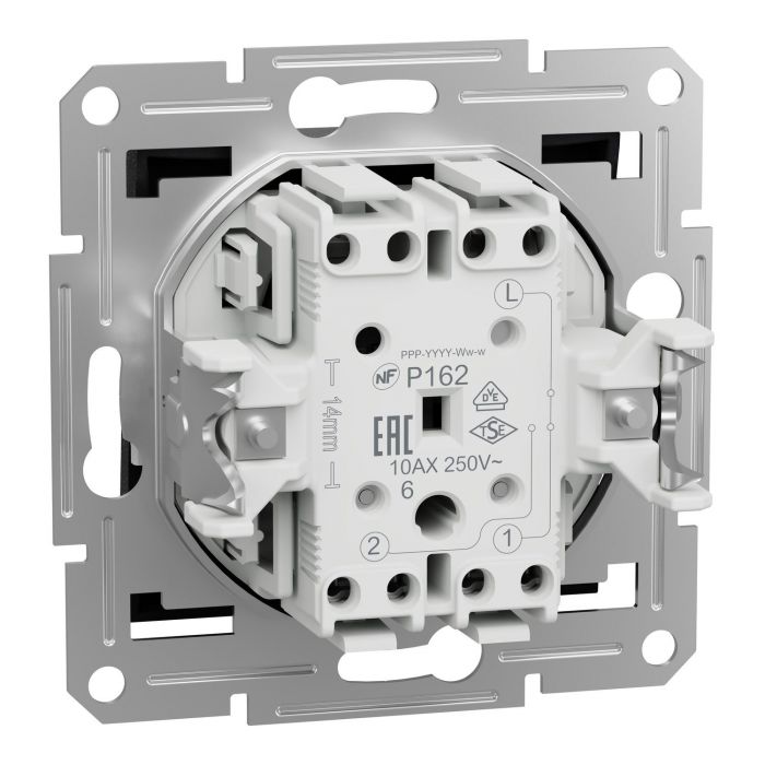 Перемикач 1-клавішний Schneider Electric, Asfora (антрацит, без рамки, самозажимний)
