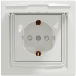 Розетка з кришкою з з/к та зі шторками Schneider Electric, Asfora (білий)
