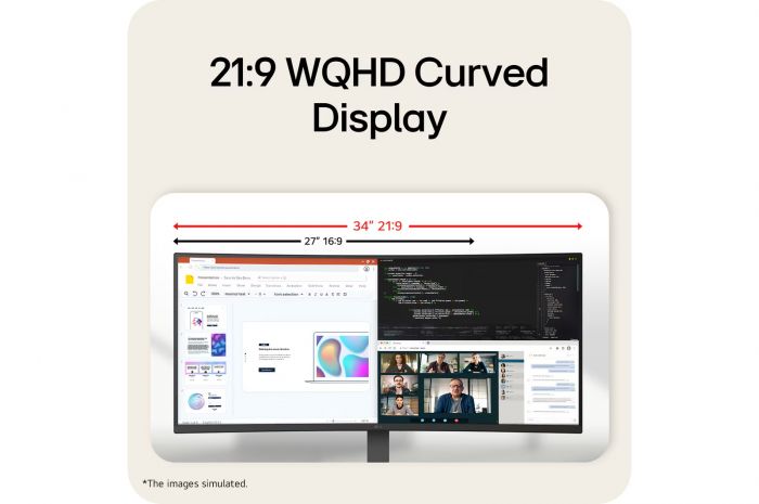 Монітор LG 34" 34U640B-B 2xHDMI, DP, USB-C, Audio, VA, 3440x1440, 144Hz, CURVED, sRGB 99%, FreeSync, HAS, HDR10