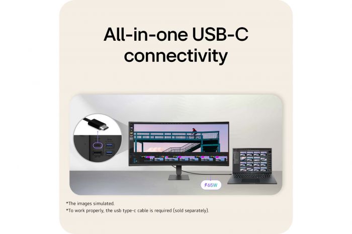 Монітор LG 34" 34U640B-B 2xHDMI, DP, USB-C, Audio, VA, 3440x1440, 144Hz, CURVED, sRGB 99%, FreeSync, HAS, HDR10