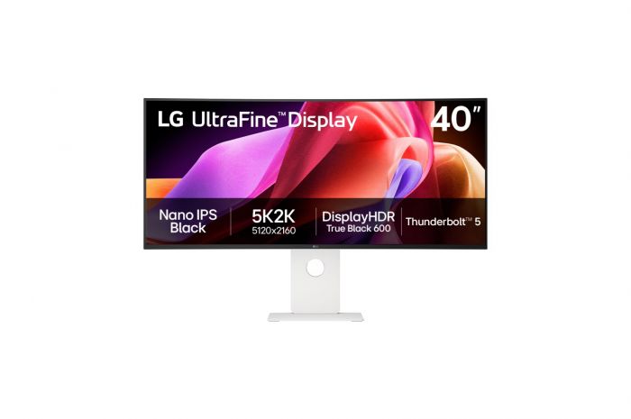 Монітор LG 39,7" 40U990A-W 2xHDMI, DP, USB-C, RJ-45, MM, IPS Black, 5120x2160, 120Hz, DCI-P3 99%, CURVED, FreeSync, HAS, HDR600