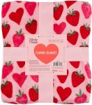 Плед ARDESTO Valentine's Flannel 160х200см, 100% поліестер, полунички, рожевий
