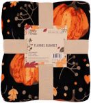Плед ARDESTO Autumn Flannel 160х200см, 100% поліестер, гарбузи, чорний