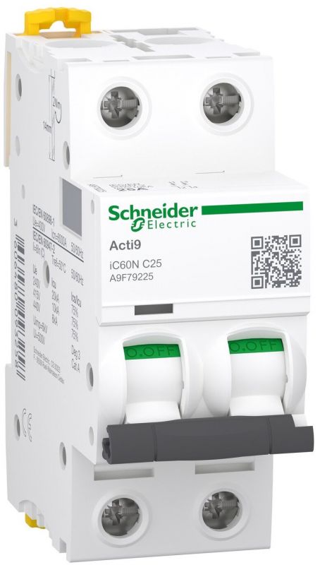 Автоматичний вимикач Schneider Electric, IC60N 2P C 25A (6kA)