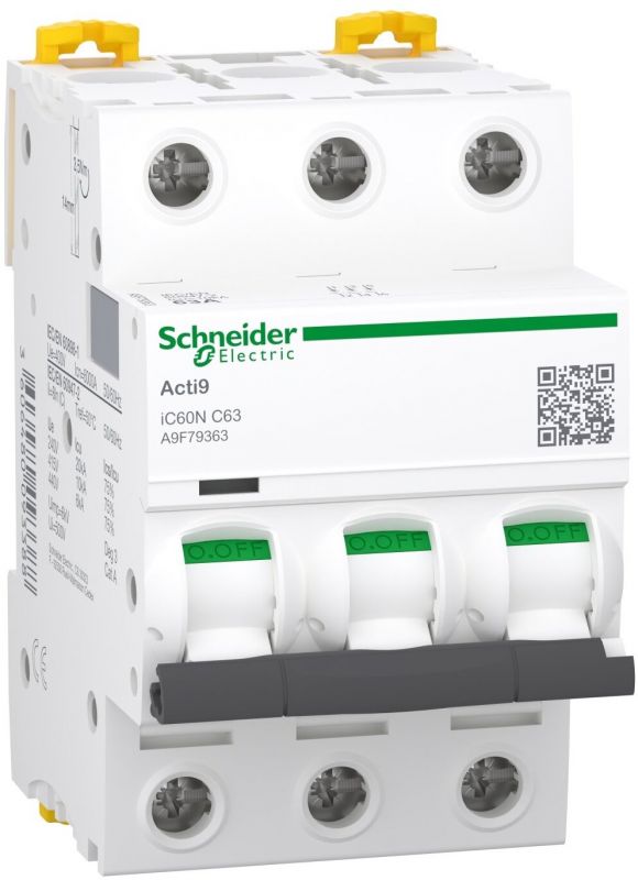 Автоматичний вимикач Schneider Electric, IC60N 3P C 63A (6kA)