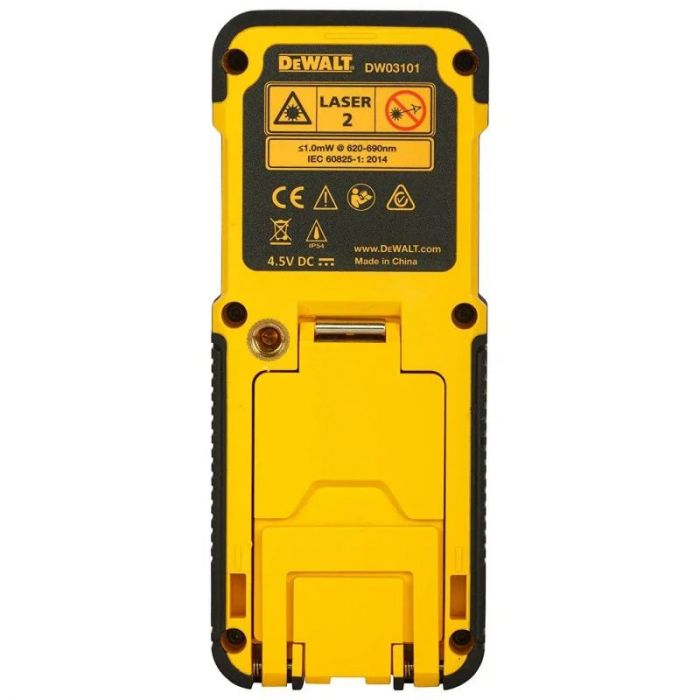 Далекомір лазерний DeWalt DW03101, 0-100м, C ± 0.15 мм/м, 2AАA, IP54, 0.28кг червоний