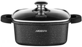 Каструля зі скляною кришкою ARDESTO Gemini Piemonte, 2.3л, алюміній, квадратна, чорний