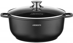 Каструля зі скляною кришкою ARDESTO Gemini Lazio, 6.5л, алюміній, чорний