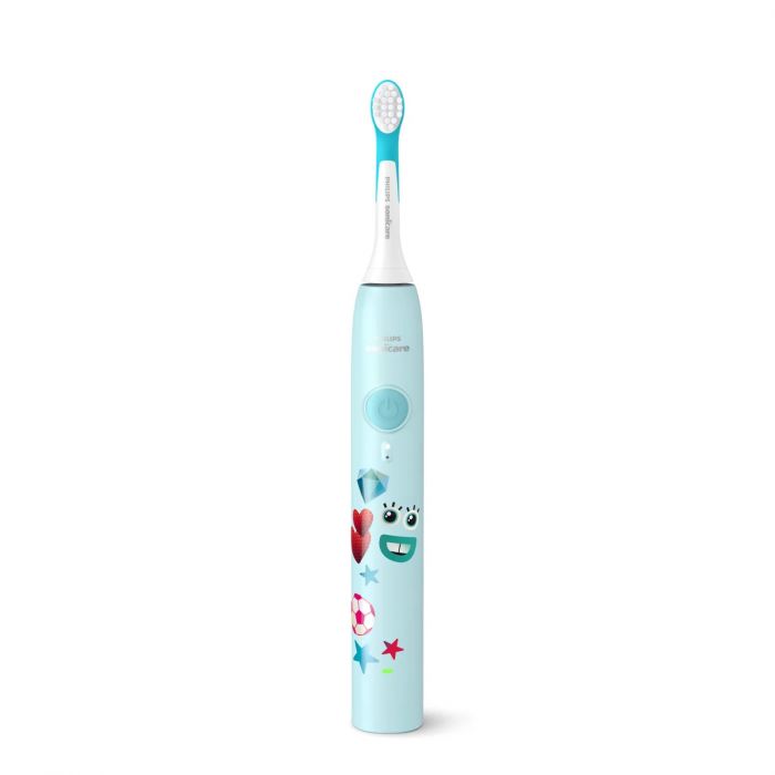Щітка зубна електр. Philips, Sonicare For Kids, насадок-2, Bluetooth, наліпки, блакитний