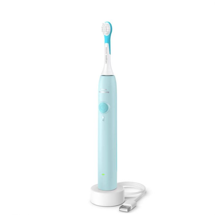 Щітка зубна електр. Philips, Sonicare For Kids, насадок-2, Bluetooth, наліпки, блакитний