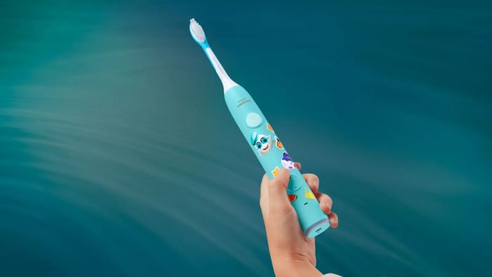 Щітка зубна електр. Philips, Sonicare For Kids Smart, насадок-1, 2 режими, наліпки, блакитний