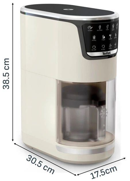 Морозивниця Tefal Dolci, чаша-3х0.5 л, 10 програм, автоматична, бежевий