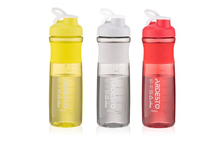 Пляшка для води Ardesto Smart bottle 1000 мл, сіра, тритан