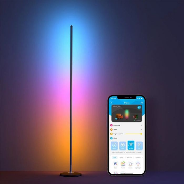 Торшер розумний Govee H6076, 1000Lm, RGBICW, WI-FI/Bluetooth, чорний