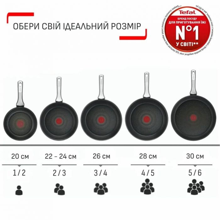 Сковорода Tefal Expertise, 24см, алюміній, бакеліт, чорний