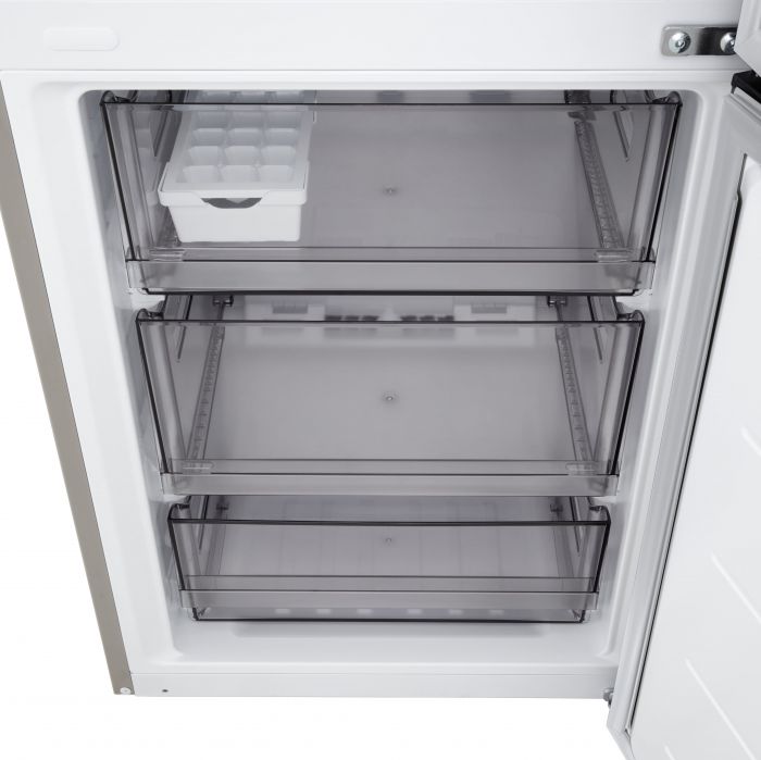 Холодильник LG з нижн. мороз., 203x60х68, холод.відд.-262л, мороз.відд.-113л, 2дв., E, NF, інв., диспл зовн., Fresh Сonverter, сріблястий