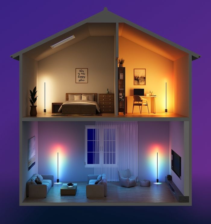 Торшер розумний Govee H607C Floor Lamp 2, 1725Lm, RGBICWW, WI-FI/Bluetooth, чорний