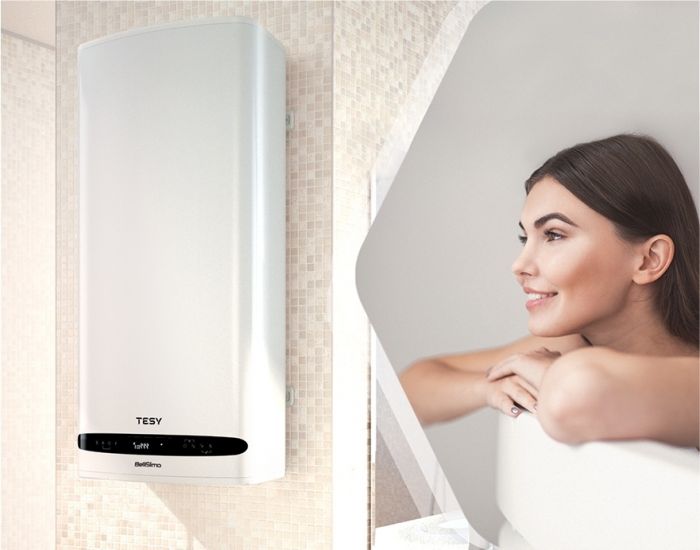 Водонагрівач електр. TESY Bellislimo Cloud плаский GCR 802722 E31 ECW Wi-Fi, 80л, 2,2кВт, ун. монтаж, електр. кер-ння, B, білий