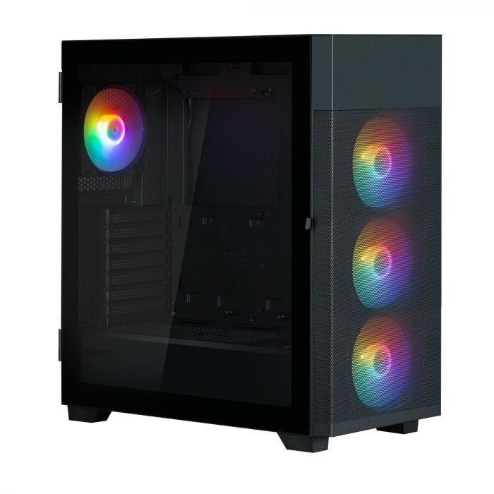 Корпус Zalman S5 Neo без БЖ, 1xUSB3.1, 1xUSB2.0, 4x120мм FRGB, VGA 390мм, LCS ready, TG Side Panel, ATX, чорний