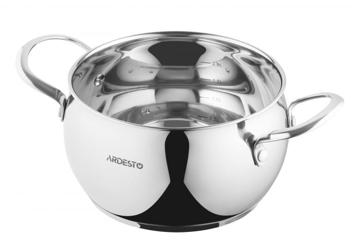 Каструля зі скляною кришкою ARDESTO Gemini Liguria, 3л, нержавіюча сталь