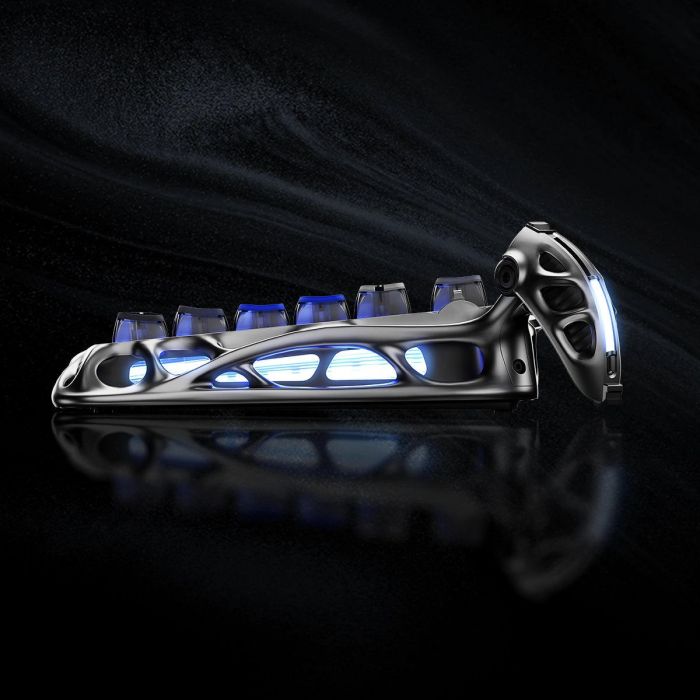 Клавіатура механічна GravaStar Mercury K1 Pro 80keys, GravaStar x Kailh Speedy Mint, BT/WL/USB, RGB, Interstellar Silver