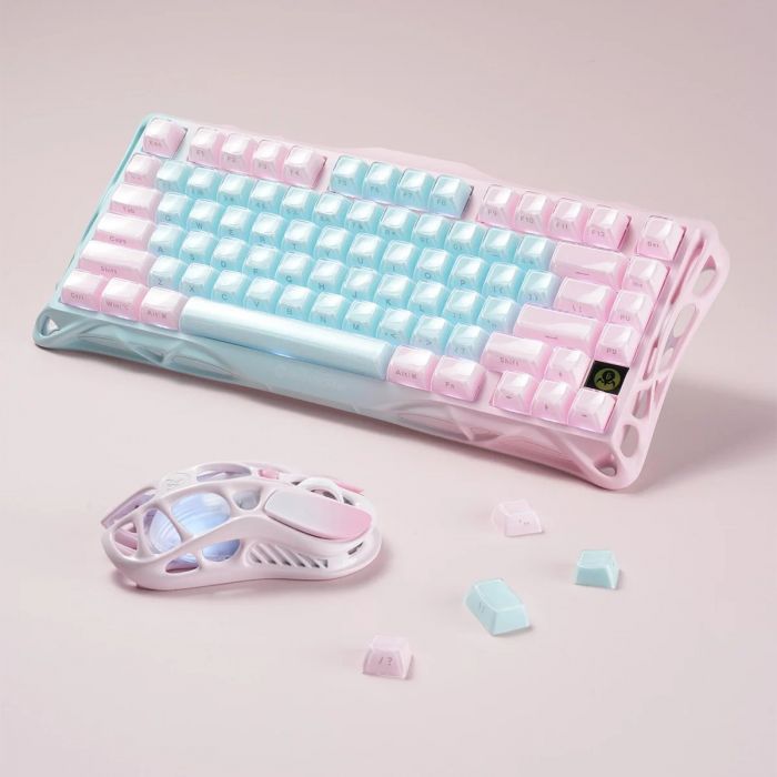 Клавіатура механічна GravaStar Mercury K1 Lite 80keys, GravaStar x BSUN Grey, BT/WL/USB, Aurora Mist