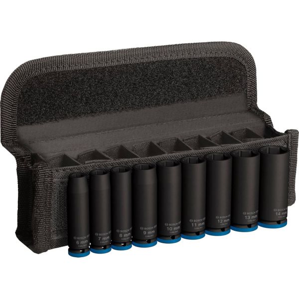 Набір ударних торцевих головок Bosch Professional Deep 9шт 1/4" 50мм