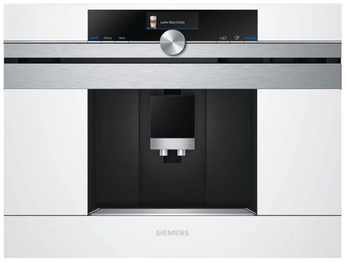 Кавомашина Siemens вбудована, 2.4л, зерно+мелена, автомат.капуч, LED-дисплей, авторецептів -30, білий