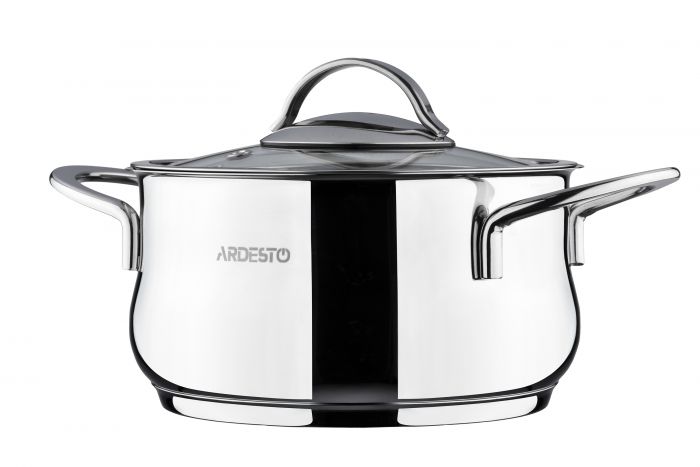 Каструля зі скляною кришкою ARDESTO Black Mars, 4.3л, нержавіюча сталь