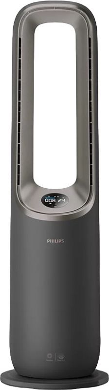 Кліматичний комплекс Philips Air Performer 9000, 48м2, 185м3/год, пульт ДУ, HEPA +вугільний фільтр + попередній, очистка, нагрів, зволоження повітря, сірий