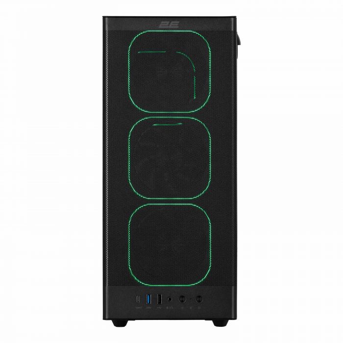 Корпус 2E GAMING  Iconic V8210B  без БЖ, 1xUSB3.0, 1х USB 2.0, 1xUSB Type-C, 4x120мм ARGB, VGA 325мм, LCS ready, контролер з пультом, TG Side Panel, ATX, чорний