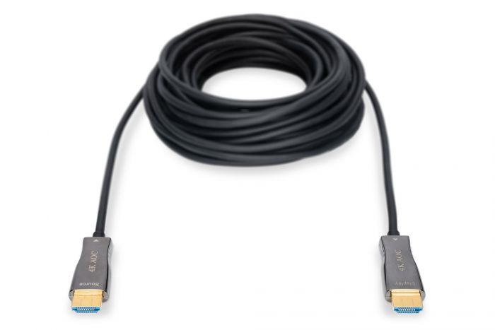 Кабель DIGITUS HDMI UHD 4K, AOC hybrid-fiber, type A M/M, 15м, чорний