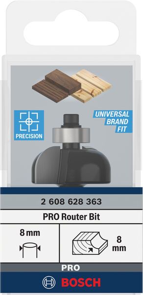 Фреза галтельна профільна Е Bosch Professional Std S8 R8 D28.7 L13