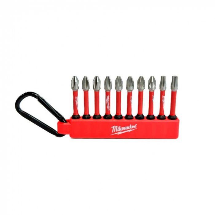 Біти Milwaukee Shockwave carabiner2, набір 10шт, сталь