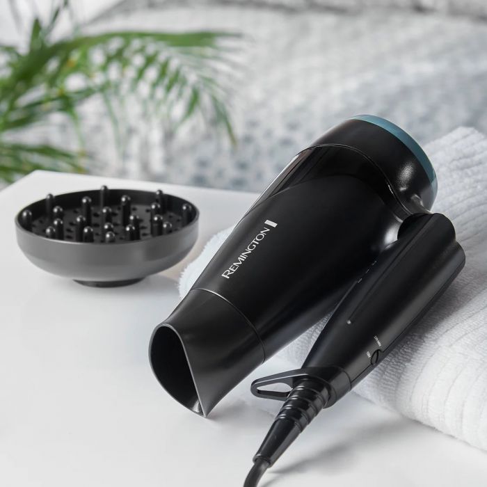 Фен Remington дорожній On The Go, 2000Вт, 2 режими, складна ручка, чорний