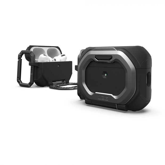 Чохол UAG для AirPods Pro (Gen 3, 2025) with Built-in Phone Stand, Monarch, Black/Silver