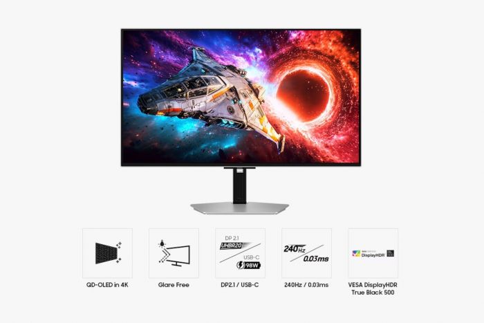 Монітор Samsung 32" Odyssey Gaming G80SH 2xHDMI, DP, USB, USB-C, OLED, 3840x2160, 240Hz, 0.03ms