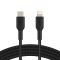 Кабель Belkin USB-C > Lightning заряджання/синхронізації 30Вт PD, 2м, плетений, чорний