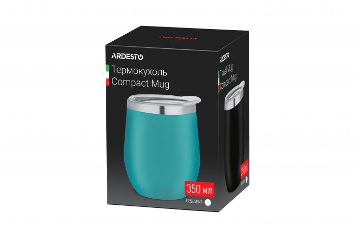 Термокухоль ARDESTO Compact Mug, 350мл, нержавіюча сталь, блакитний