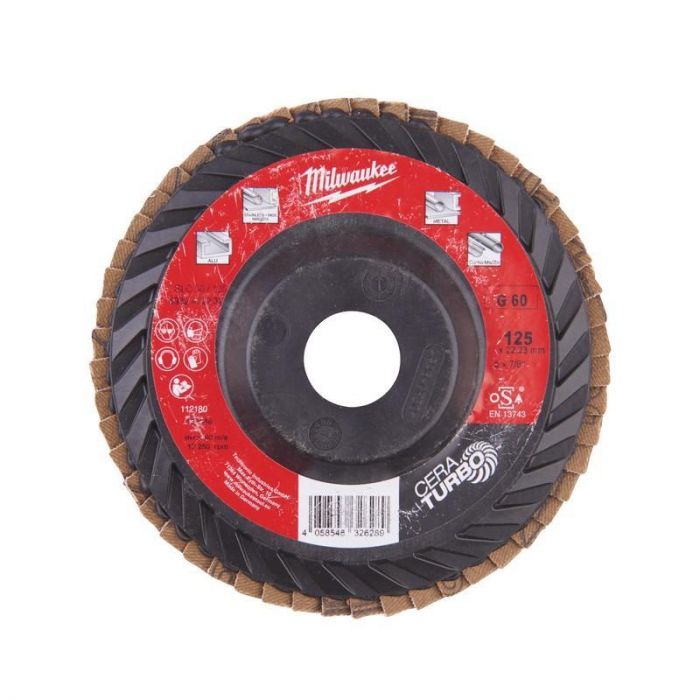 Диск пелюстковий Milwaukee CERA TURBO, 125x22.2мм, K60