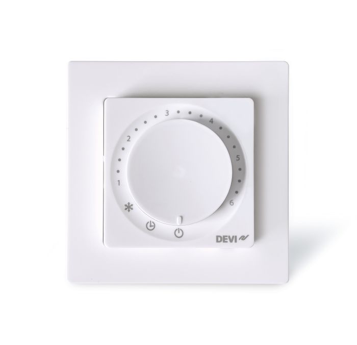 Терморегулятор Devi Devireg Basic +4...45° механічний програмований Bluetooth вбудований 16A 230В білий