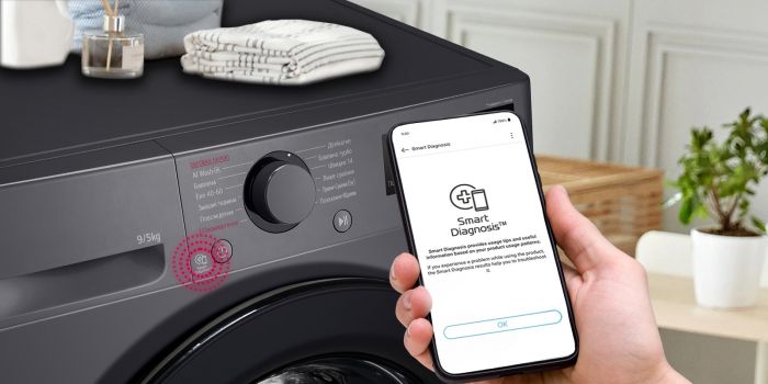Прально-сушильна машина LG фронтальна, 9(5)кг, 1200, A, пара, 48см, дисплей, пара, інвертор, чорний