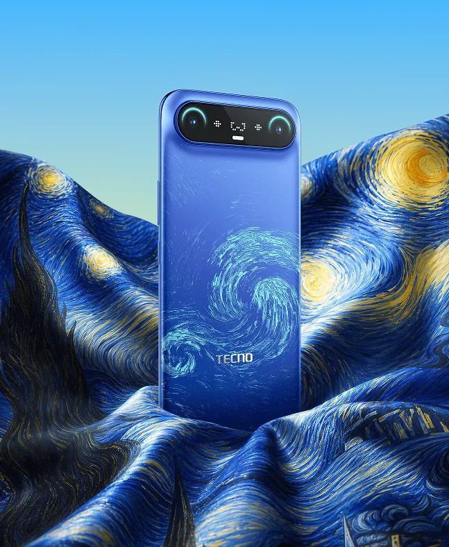 Смартфон TECNO Camon Slim (CN6c) 6.78" 8/128ГБ, 2SIM, 5600мА•год, Van Gogh Blue