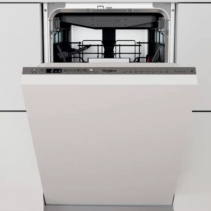 Посудомийна машина Whirlpool вбудована, 10компл., D, 45см, дисплей, інвертор, 3й кошик, білий