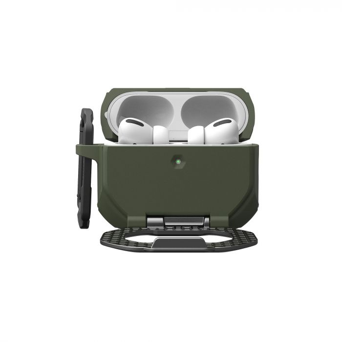 Чохол UAG для AirPods Pro (Gen 3, 2025) with Built-in Phone Stand, Monarch, Olive Drab/Silver