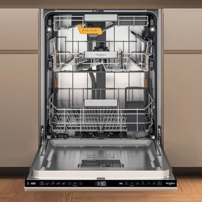 Посудомийна машина Whirlpool вбудована, 14компл., B, 60см, дисплей, 3й кошик, білий
