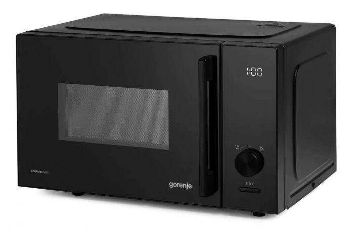 Мікрохвильова піч Gorenje, 23л, електр. керув., 800Вт, гриль, дисплей, 20 програм, інвертор, чорний